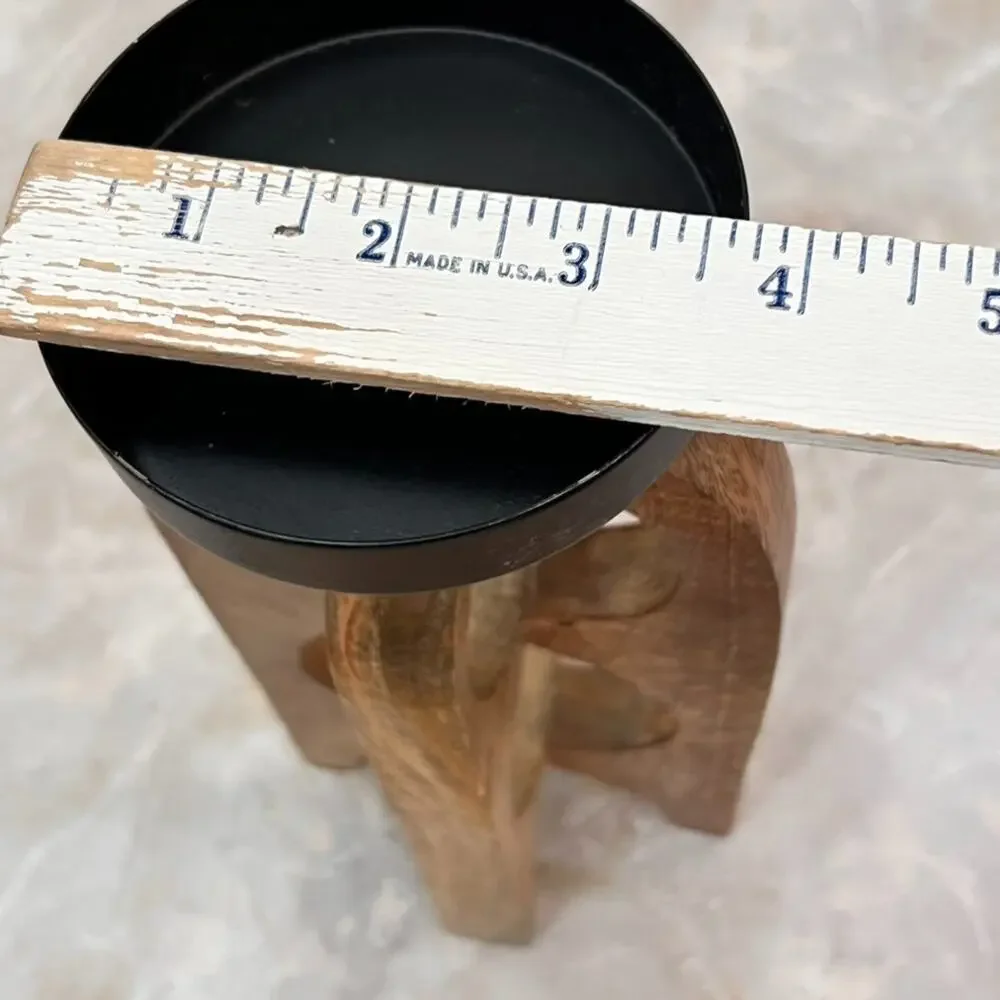 Split P Tall Geo Candle Holder Pillar Wood Metal Geometric Modern Minimalist